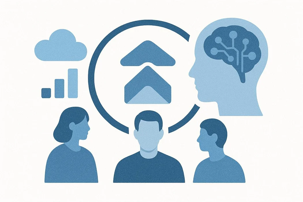 Illustration of technology, knowledge and collaboration